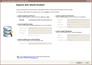 Importazione dati clienti/fornitori
