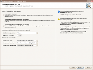 Importazione dati documenti
